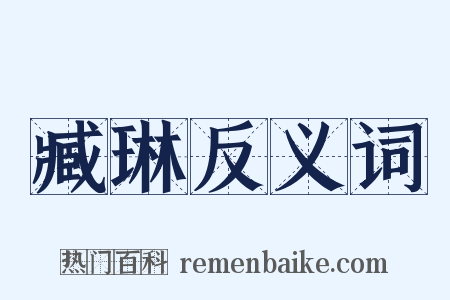 臧琳反义词是什么意思的图片